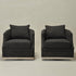Minerva Swivel Barrel Chair - Black Modern Swivel Chair | Swivel Accent Chairs | Kinwell Furniture | Swivel Armchairs